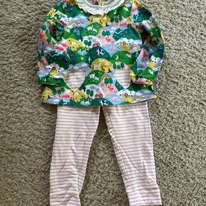 Baby Boden Green and Pink Pajama Set